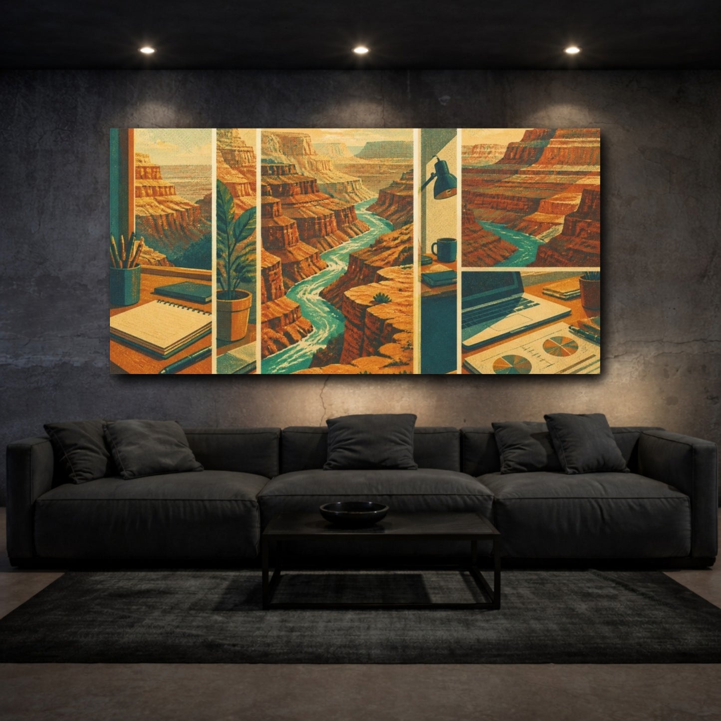 Mockup 3. Office Canyon View shown as canvas print