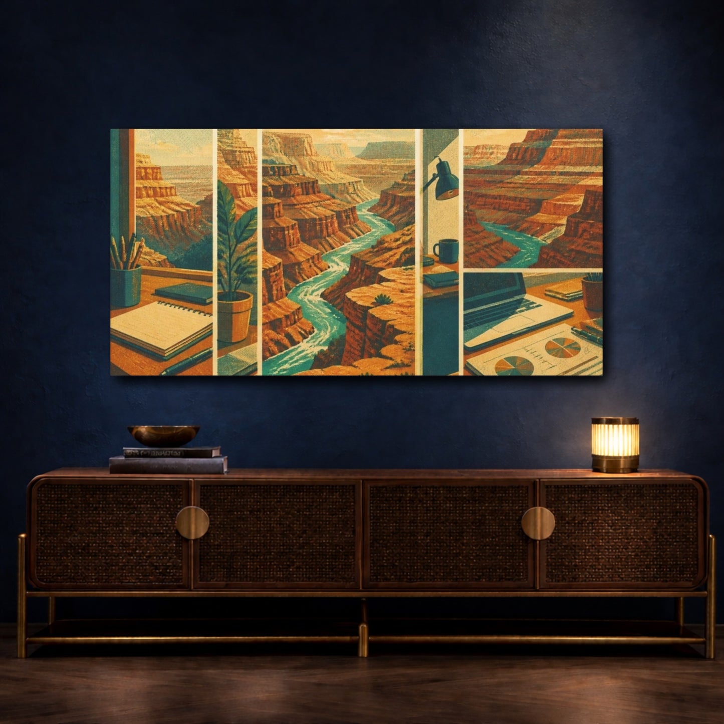 Mockup 4. Office Canyon View shown as canvas print