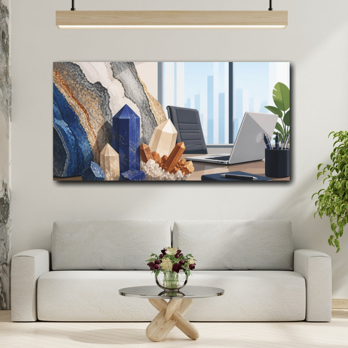 Mockup 2. Office Crystal Arrangement shown as canvas print