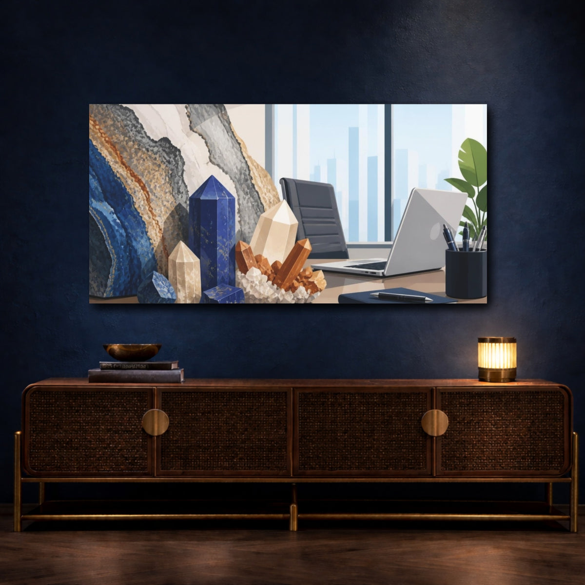 Mockup 4. Office Crystal Arrangement shown as canvas print