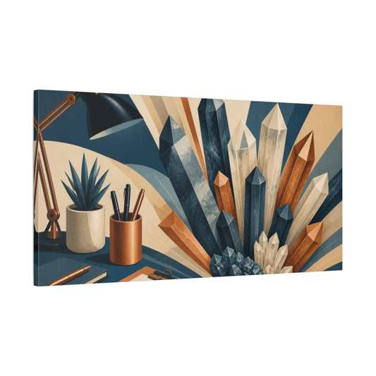 Main Mockup. Office Crystal Cluster shown as canvas print