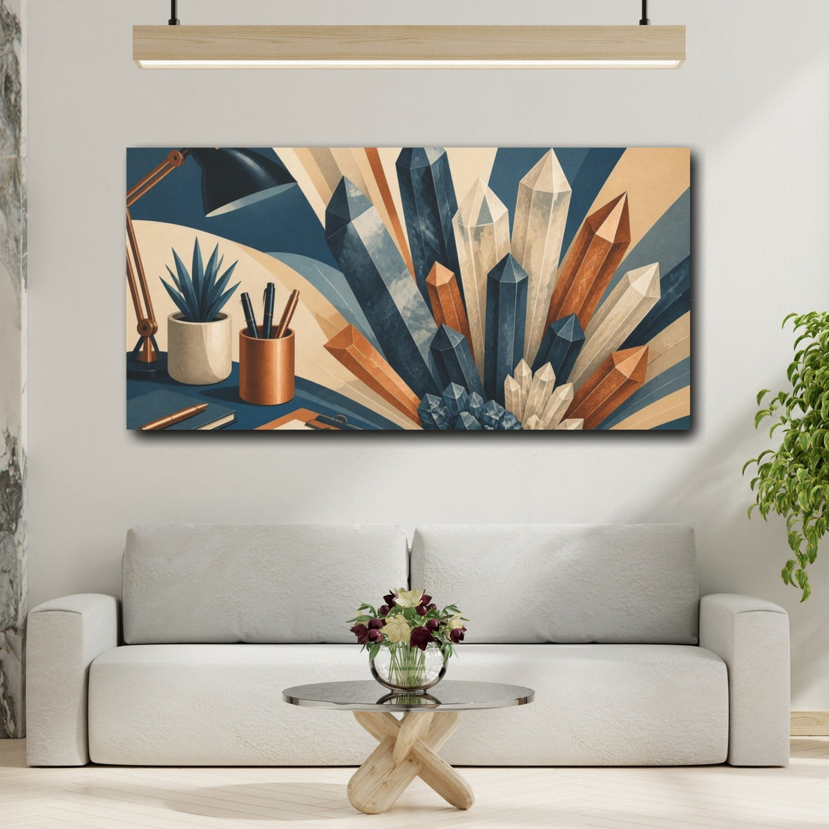 Mockup 2. Office Crystal Cluster shown as canvas print