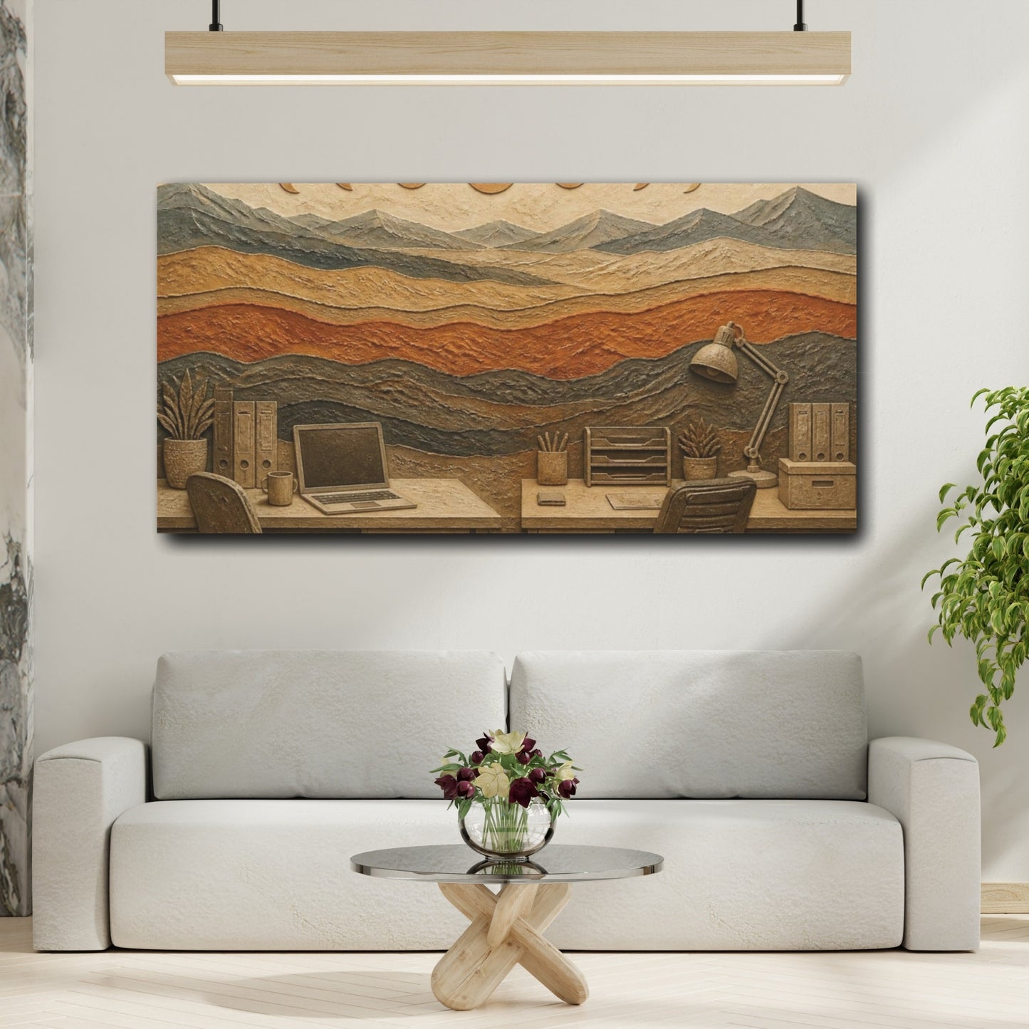 Mockup 2. Office Desk Landscape shown as canvas print