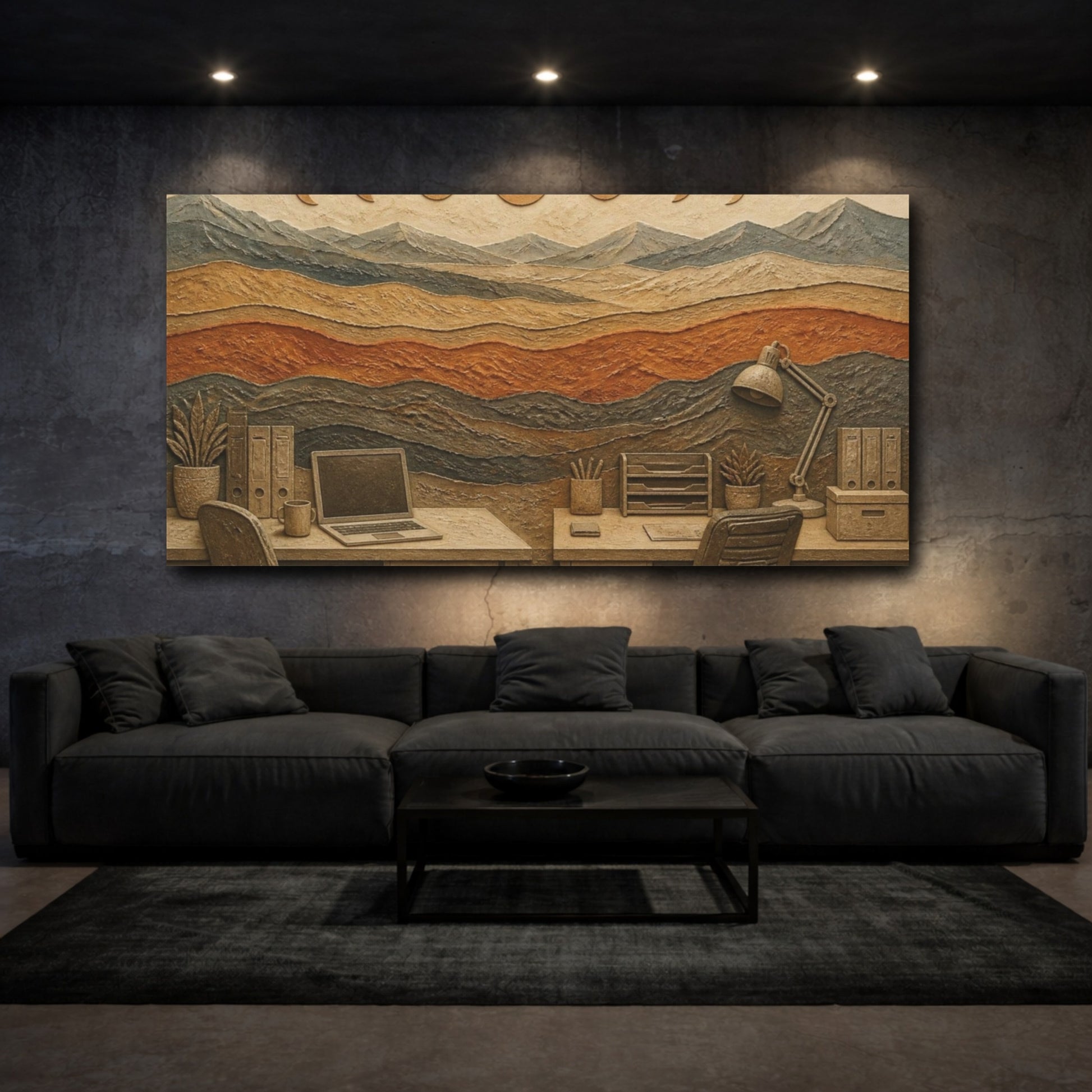 Mockup 3. Office Desk Landscape shown as canvas print