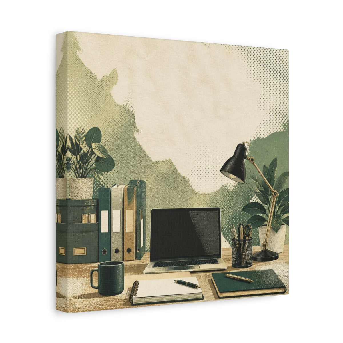 Side Mockup 8. Office Desk Workspace shown as canvas print