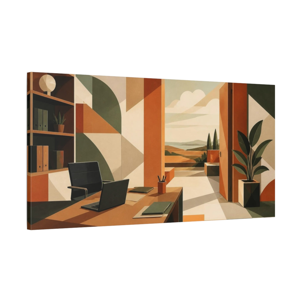 Main Mockup. Office Doorway View shown as canvas print