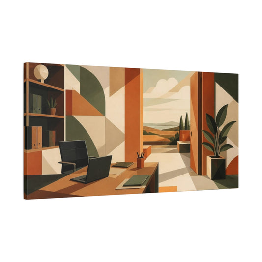 Main Mockup. Office Doorway View shown as canvas print