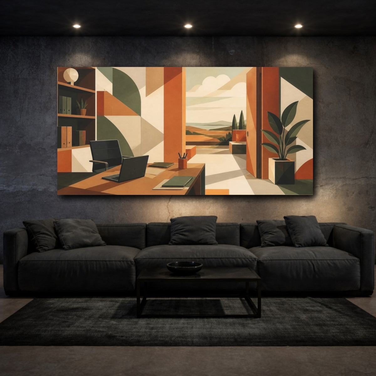 Mockup 3. Office Doorway View shown as canvas print