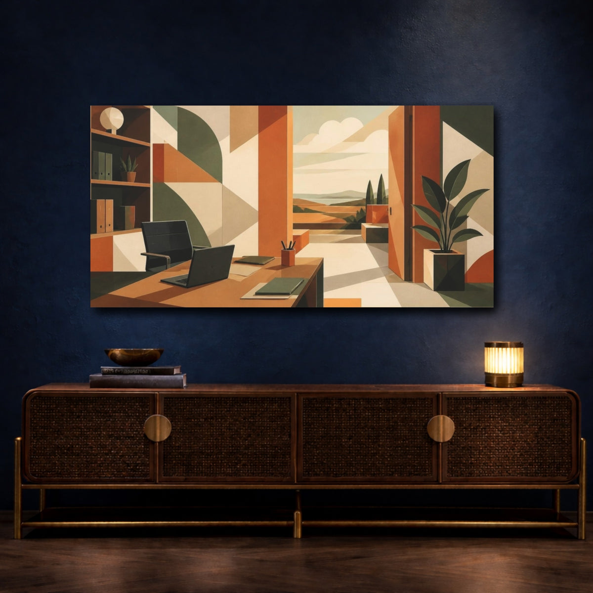 Mockup 4. Office Doorway View shown as canvas print