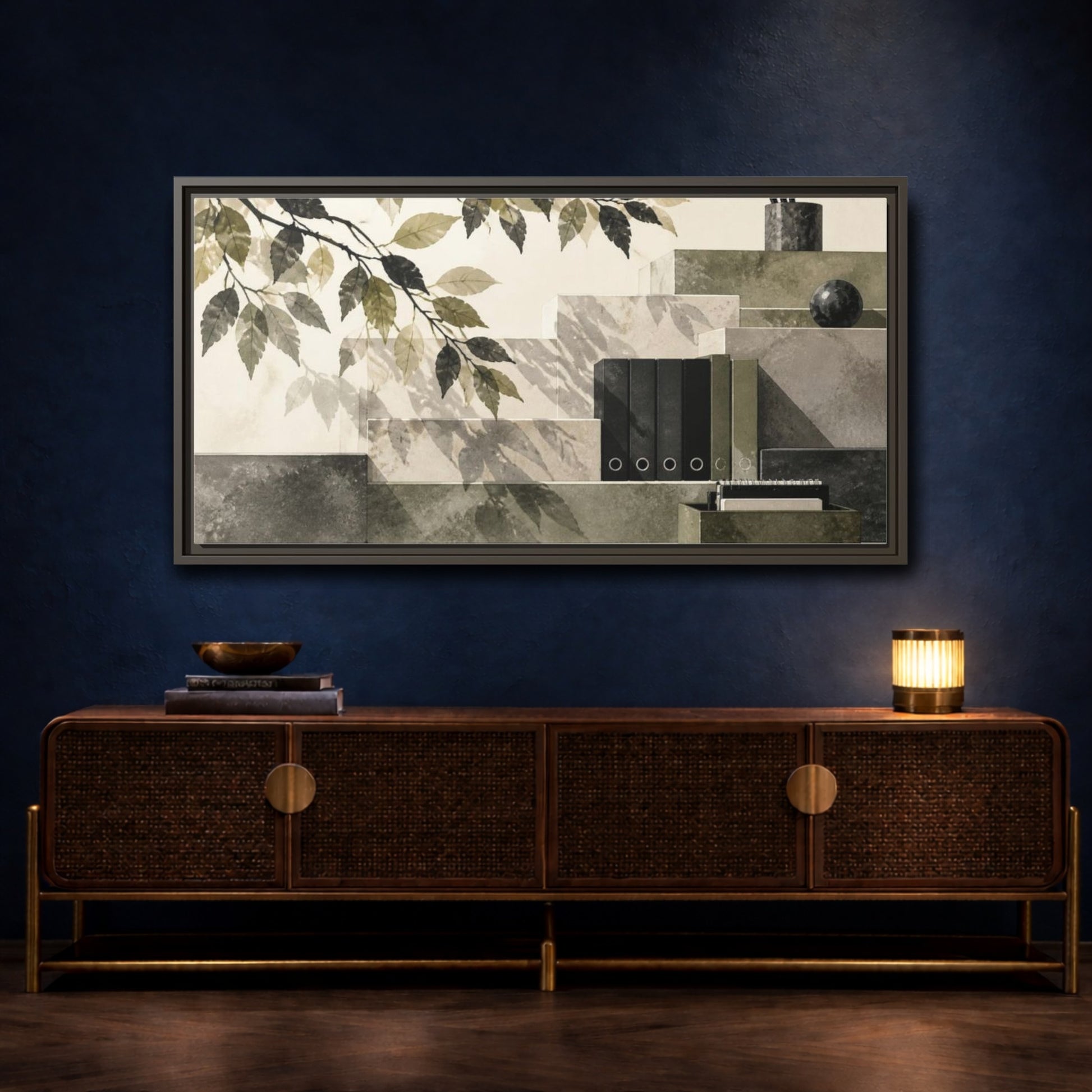 Mockup 4. Office Leaves Composition shown as framed canvas print