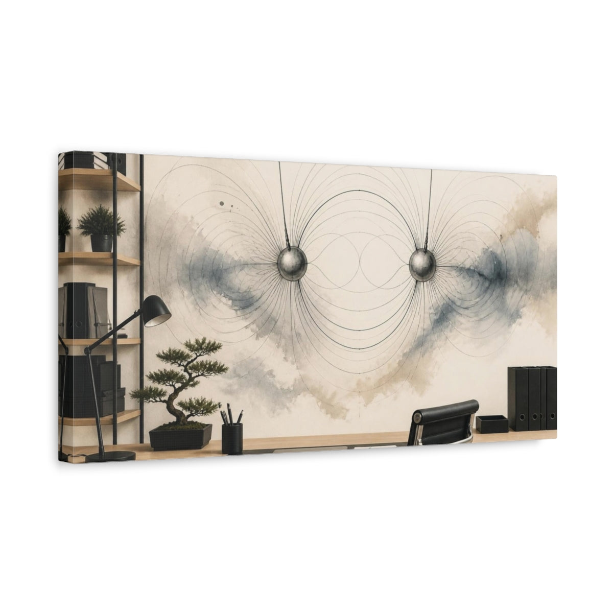 Side Mockup 3. Office Magnetic Spheres shown as canvas print