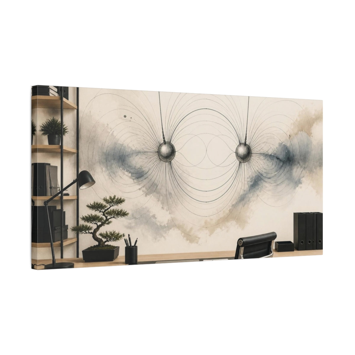 Side Mockup 1. Office Magnetic Spheres shown as canvas print