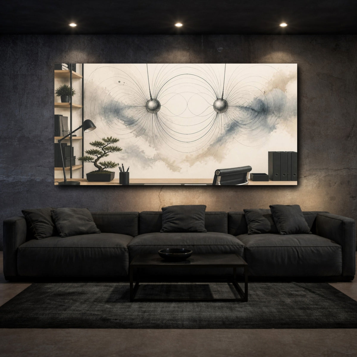 Mockup 3. Office Magnetic Spheres shown as canvas print