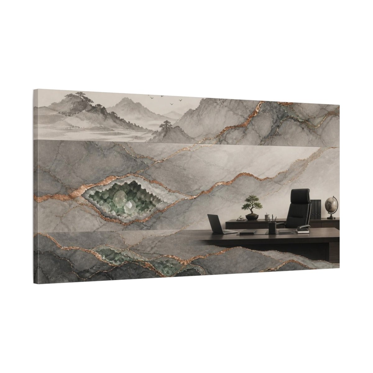 Main Mockup. Office Mineral Veins shown as canvas print