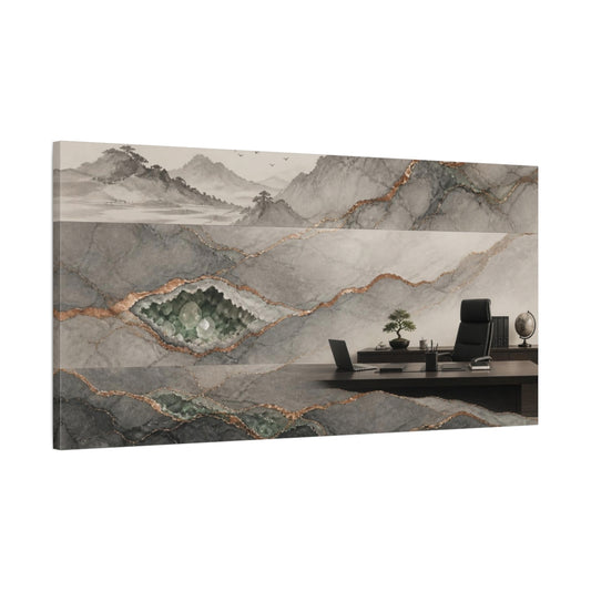 Main Mockup. Office Mineral Veins shown as canvas print