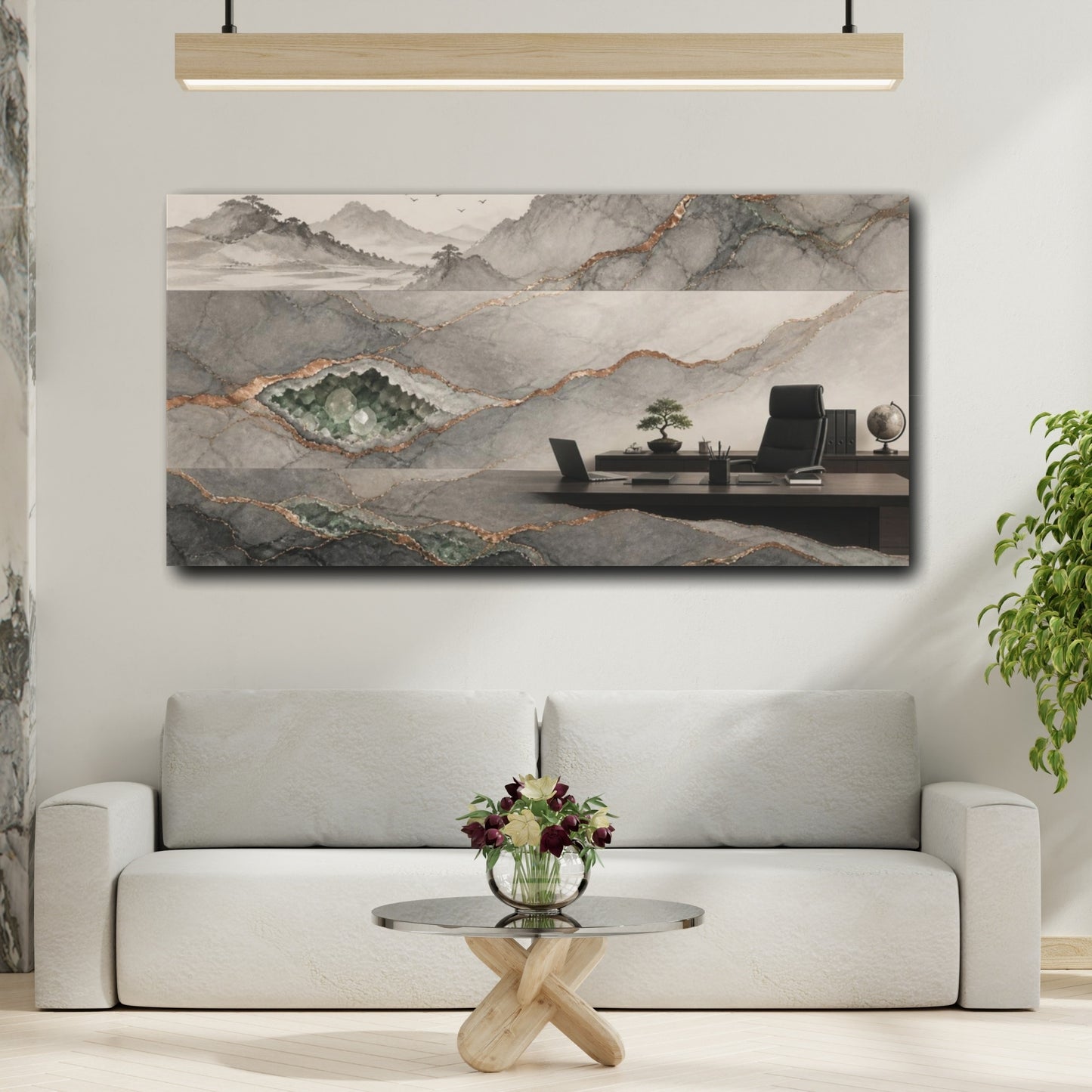 Mockup 2. Office Mineral Veins shown as canvas print
