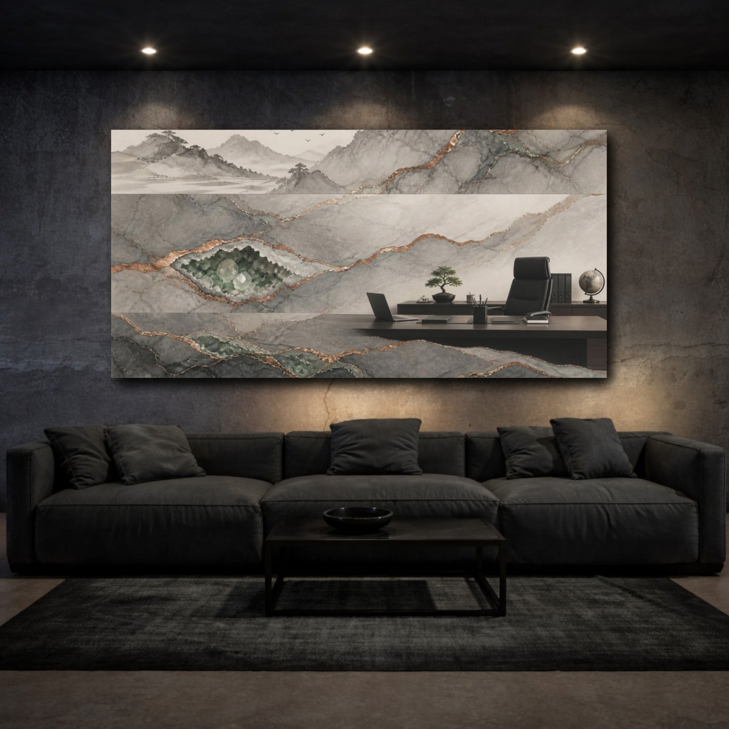 Mockup 3. Office Mineral Veins shown as canvas print
