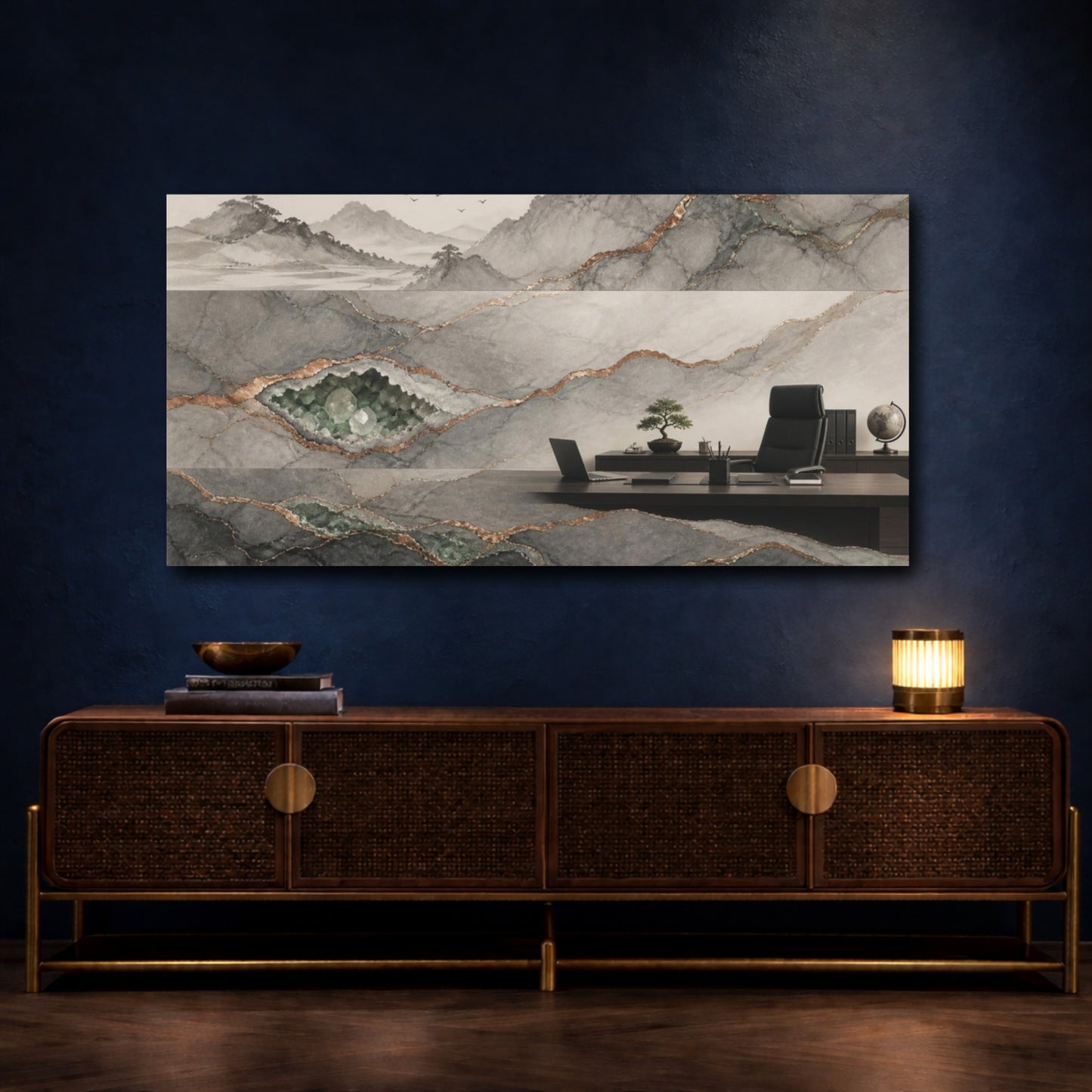 Mockup 4. Office Mineral Veins shown as canvas print