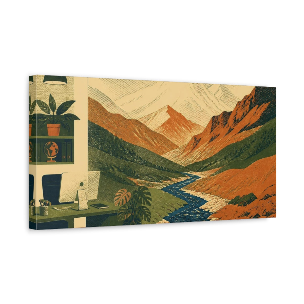 Side Mockup 3. Office Mountain View shown as canvas print