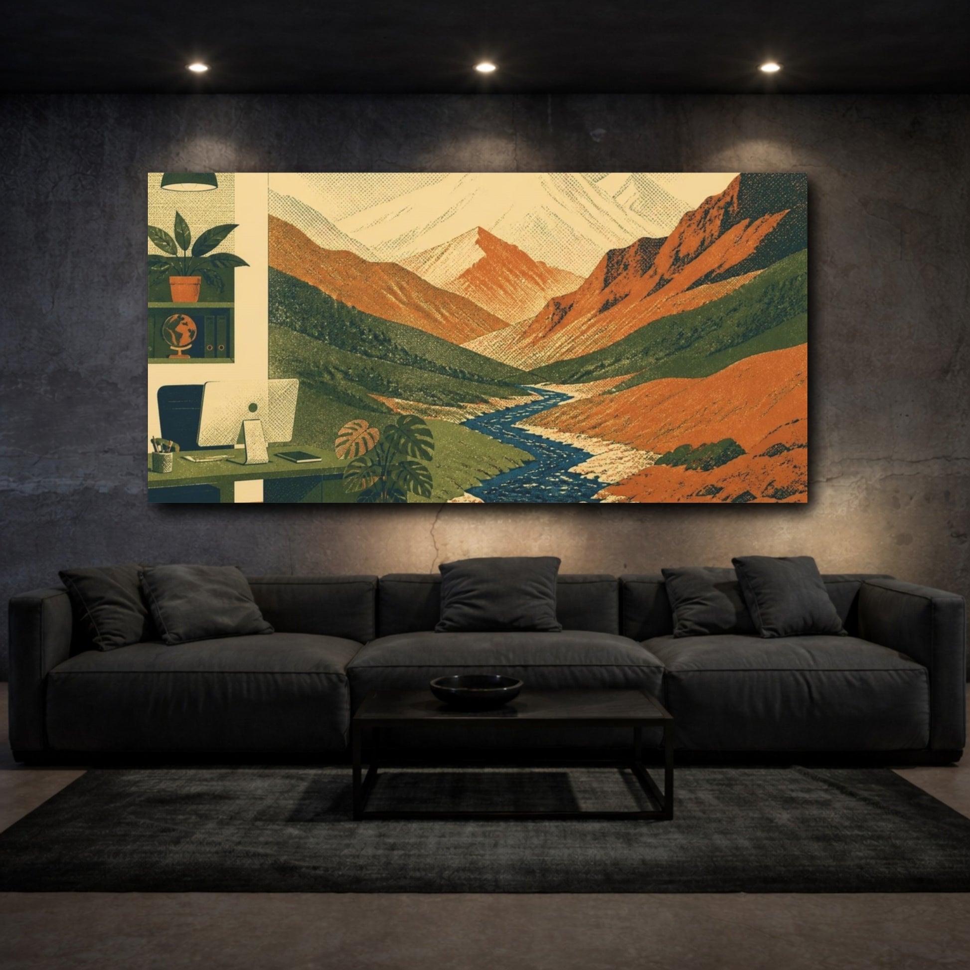 Mockup 3. Office Mountain View shown as canvas print