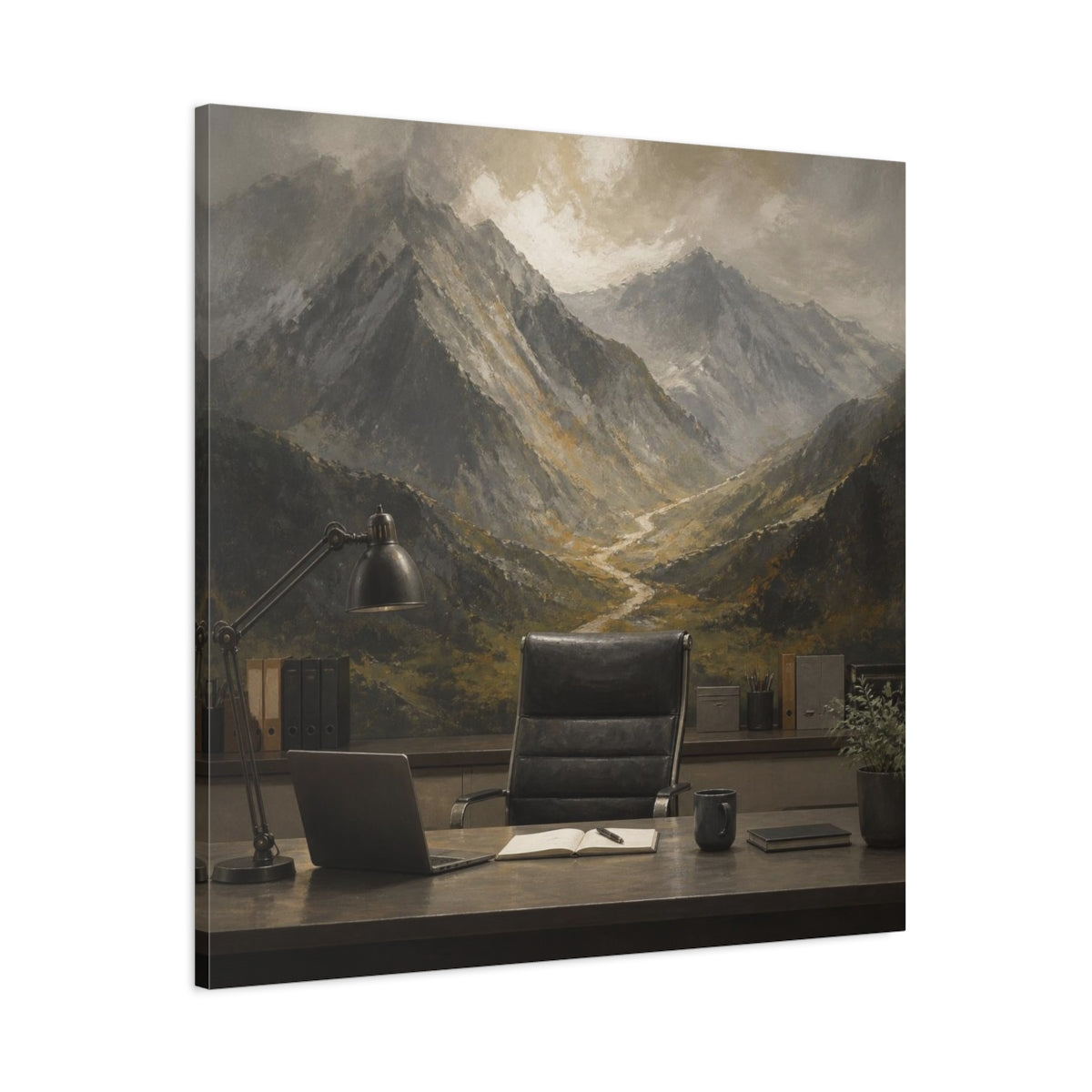 Main Mockup. Office Mountain Vista shown as canvas print