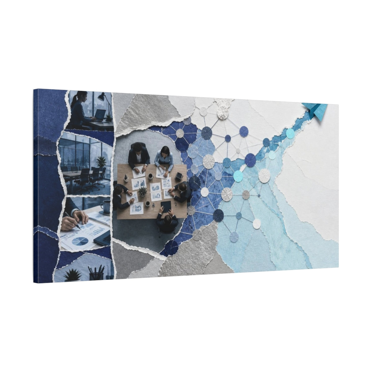 Main Mockup. Office Network Collage shown as canvas print