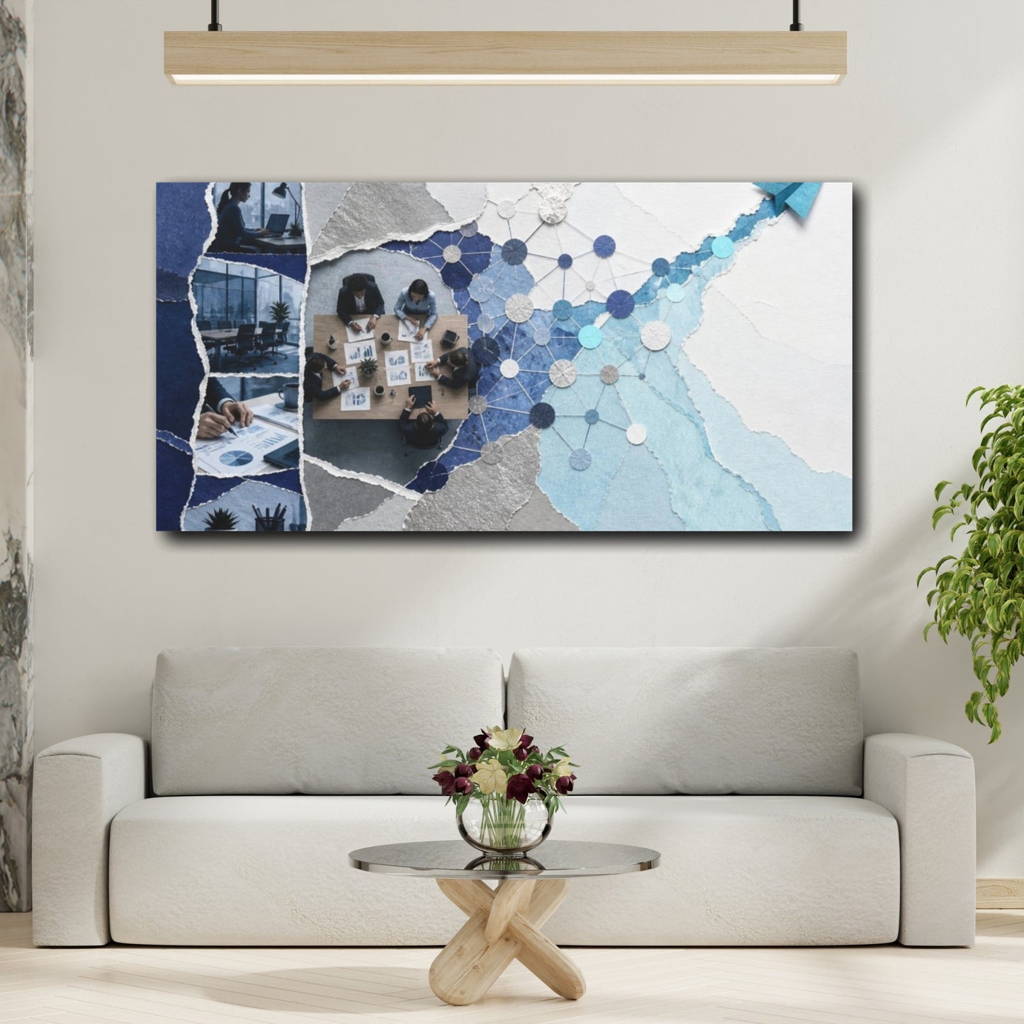 Mockup 2. Office Network Collage shown as canvas print