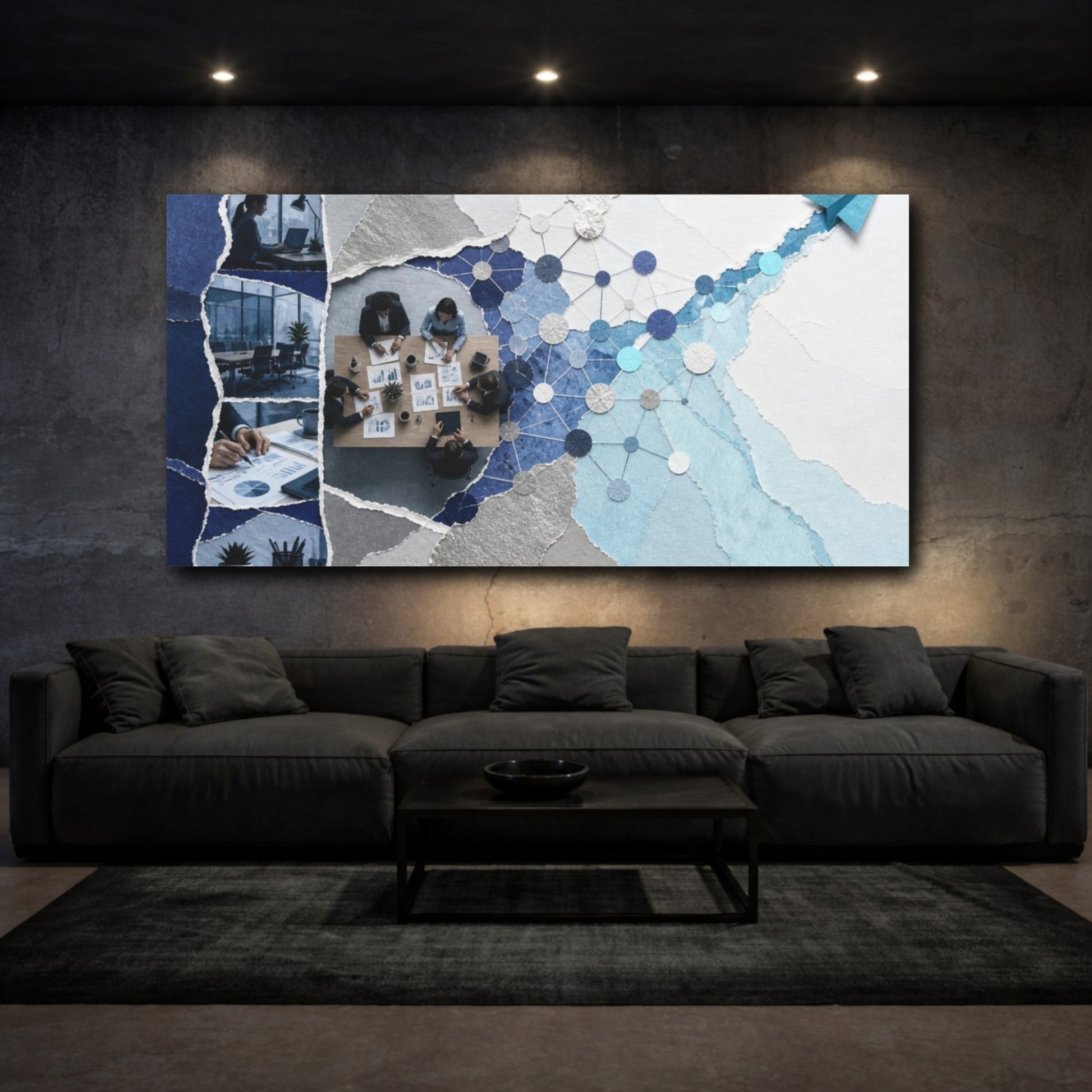 Mockup 3. Office Network Collage shown as canvas print