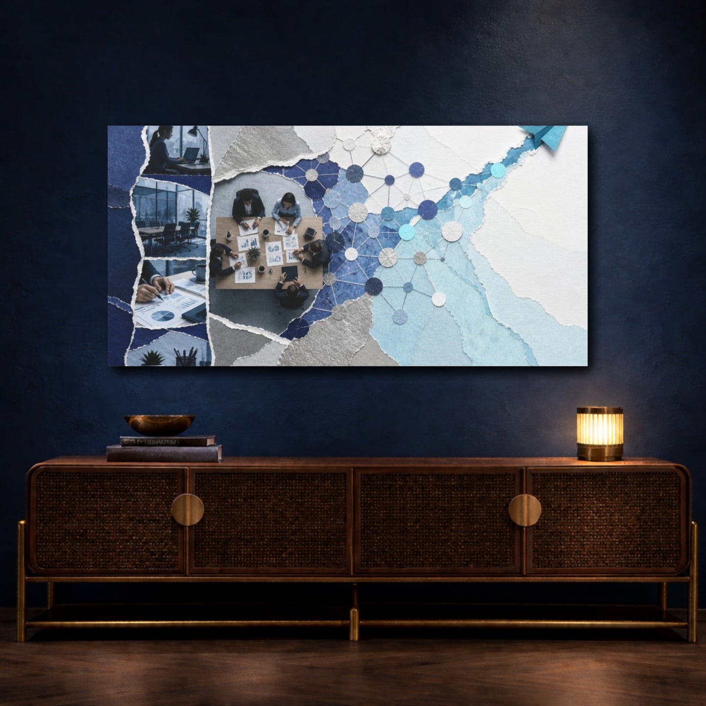 Mockup 4. Office Network Collage shown as canvas print