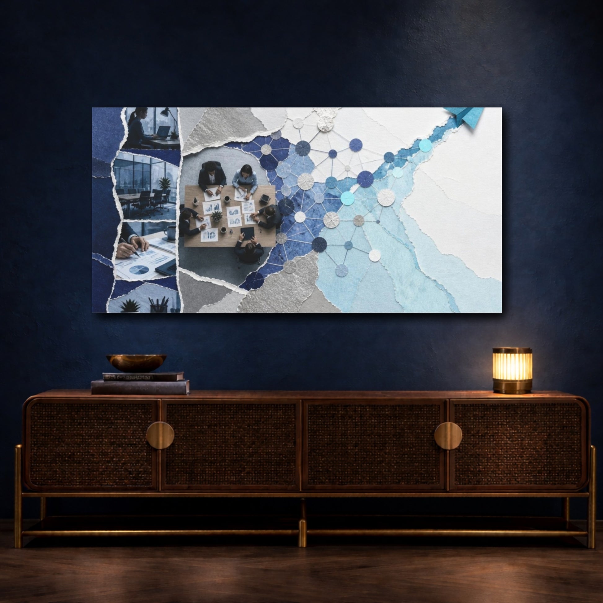Mockup 4. Office Network Collage shown as canvas print