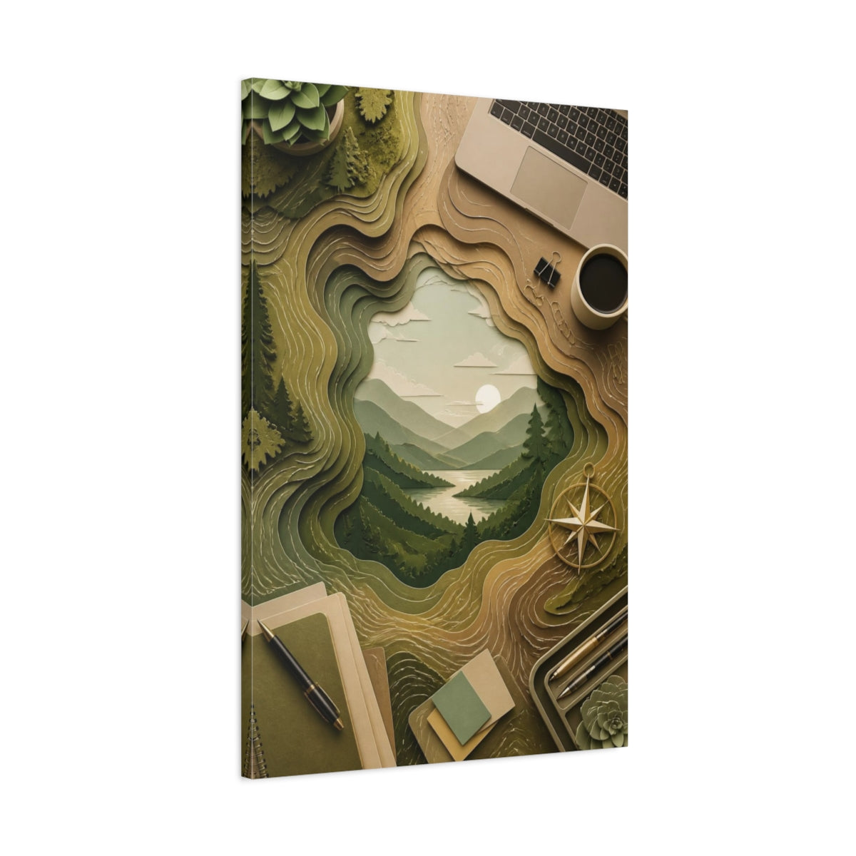Main Mockup. Office Paper Landscape shown as canvas print