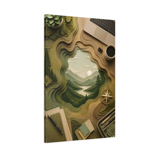 Main Mockup. Office Paper Landscape shown as canvas print