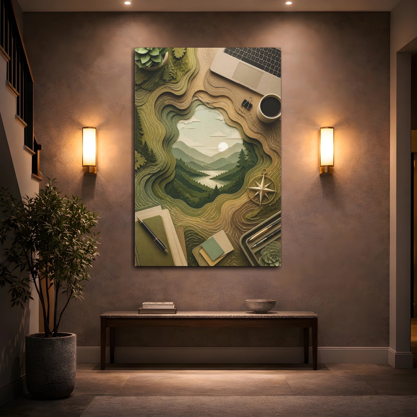 Mockup 2. Office Paper Landscape shown as canvas print
