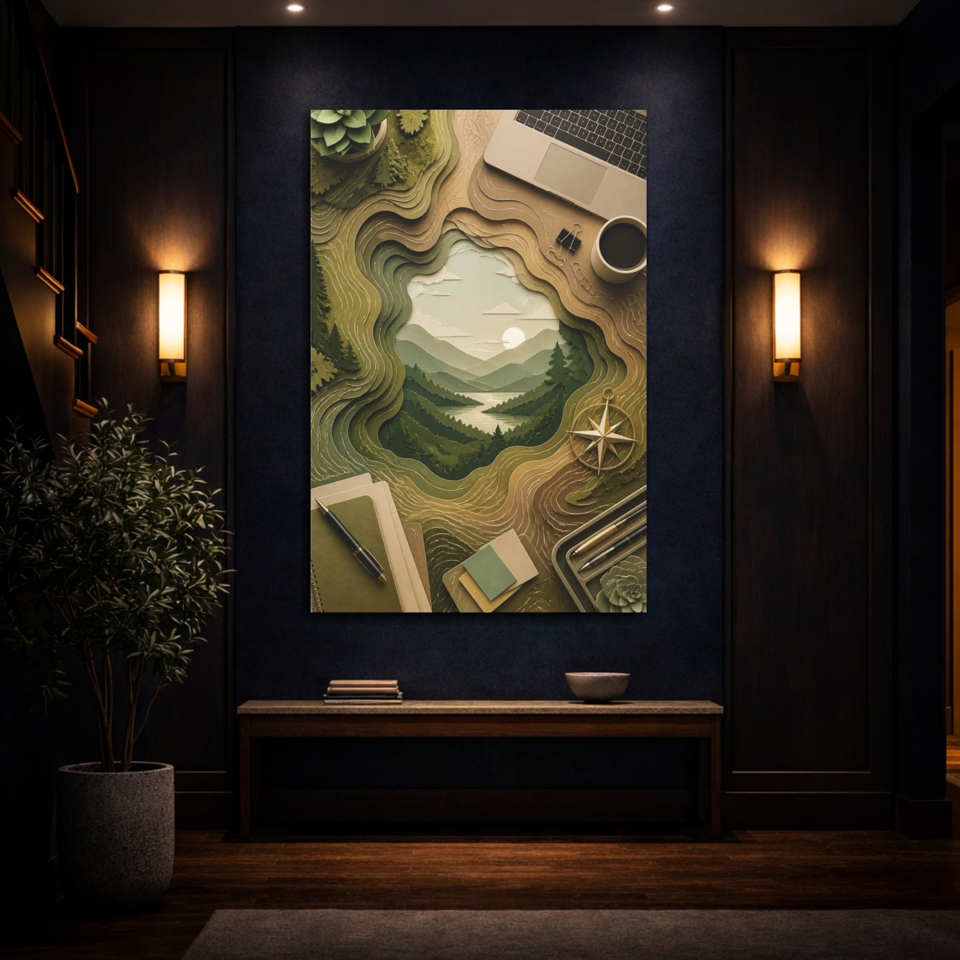 Mockup 4. Office Paper Landscape shown as canvas print
