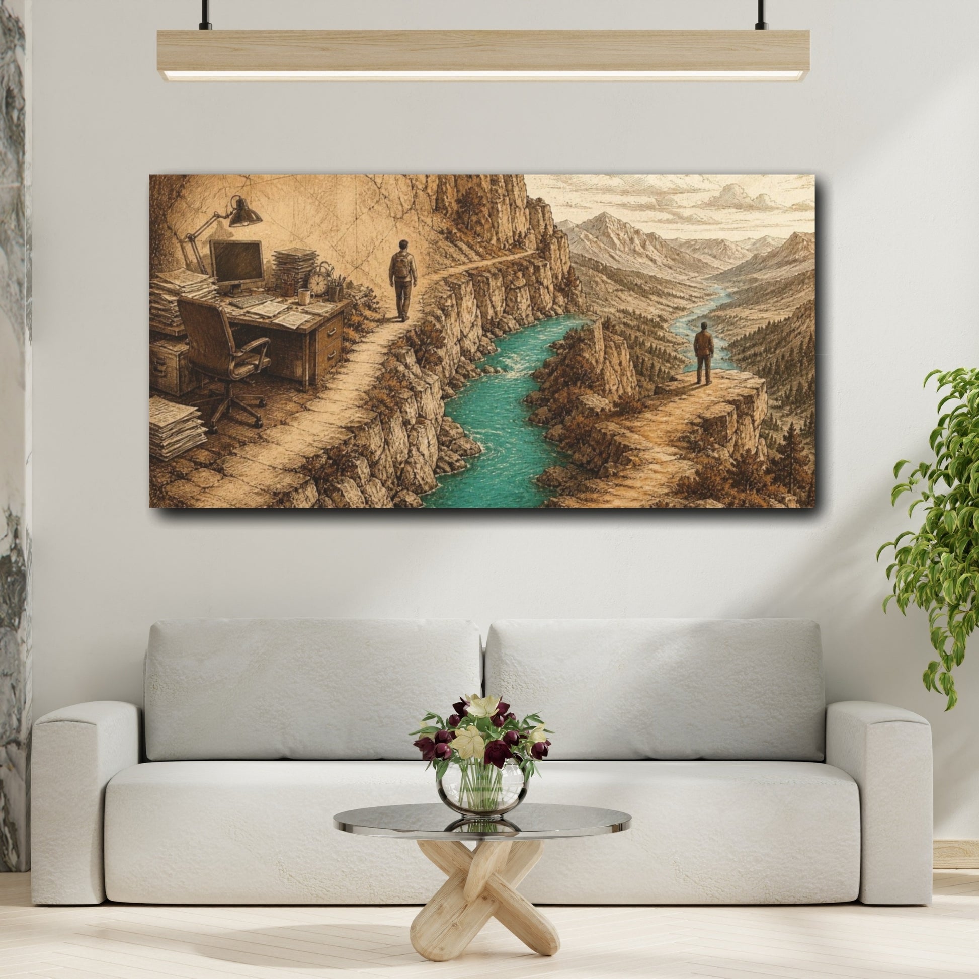 Mockup 2. Office River Overlook shown as canvas print