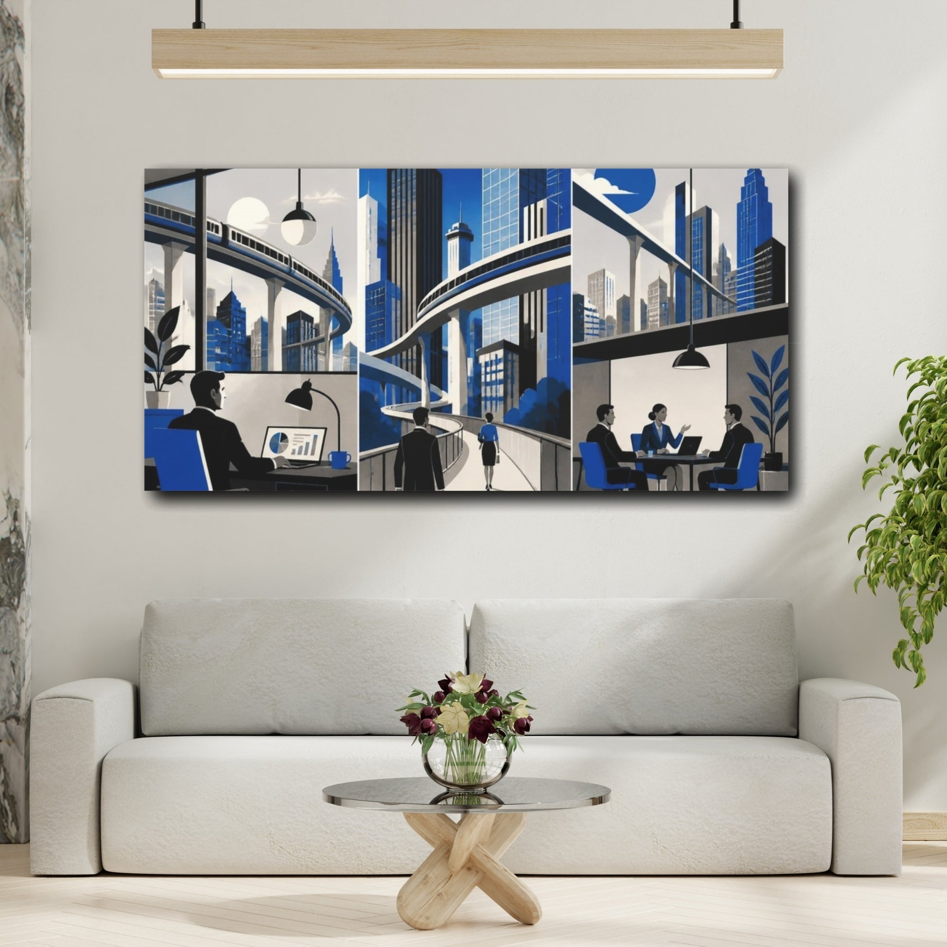 Mockup 2. Office Skyline shown as canvas print