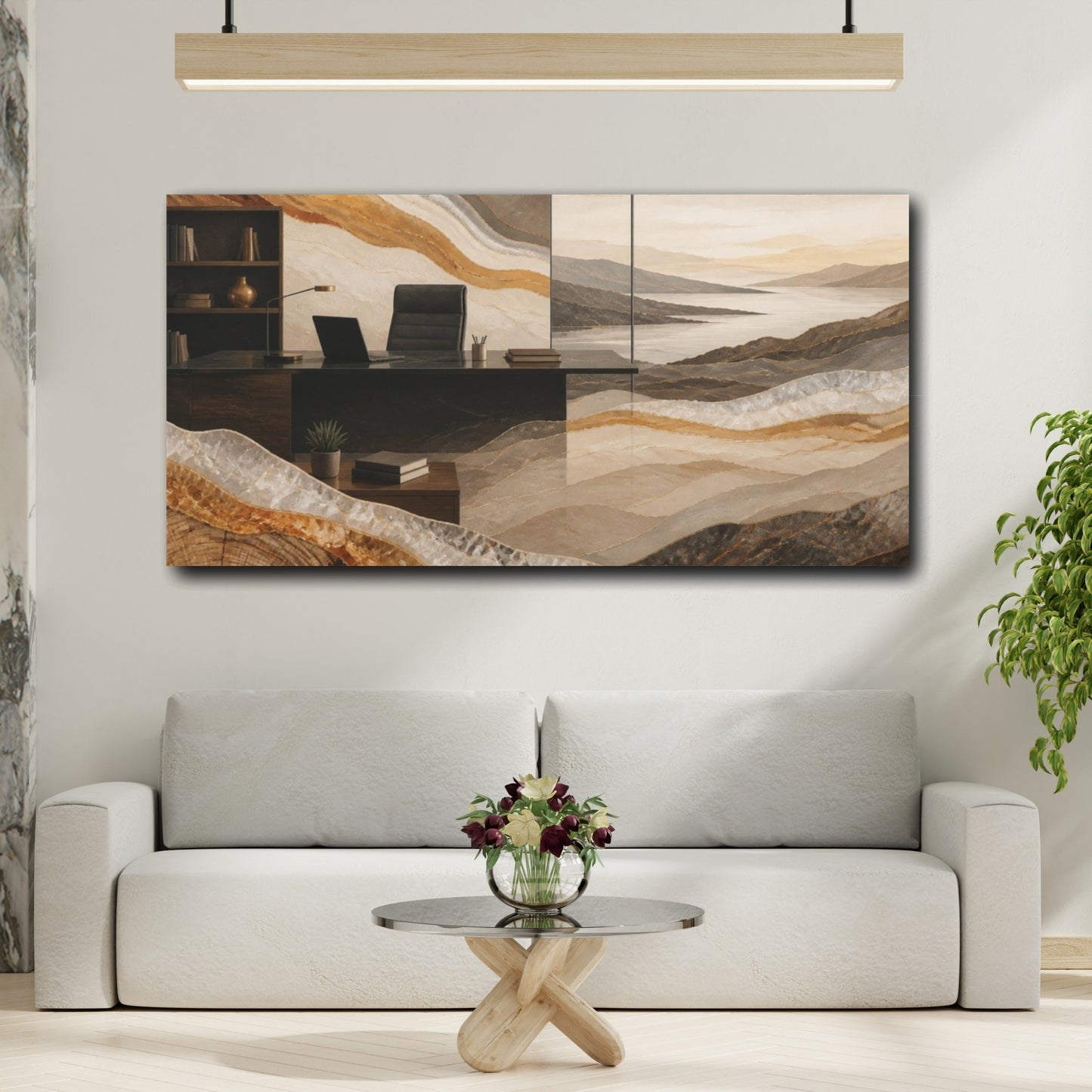 Mockup 2. Office Stone Layers shown as canvas print