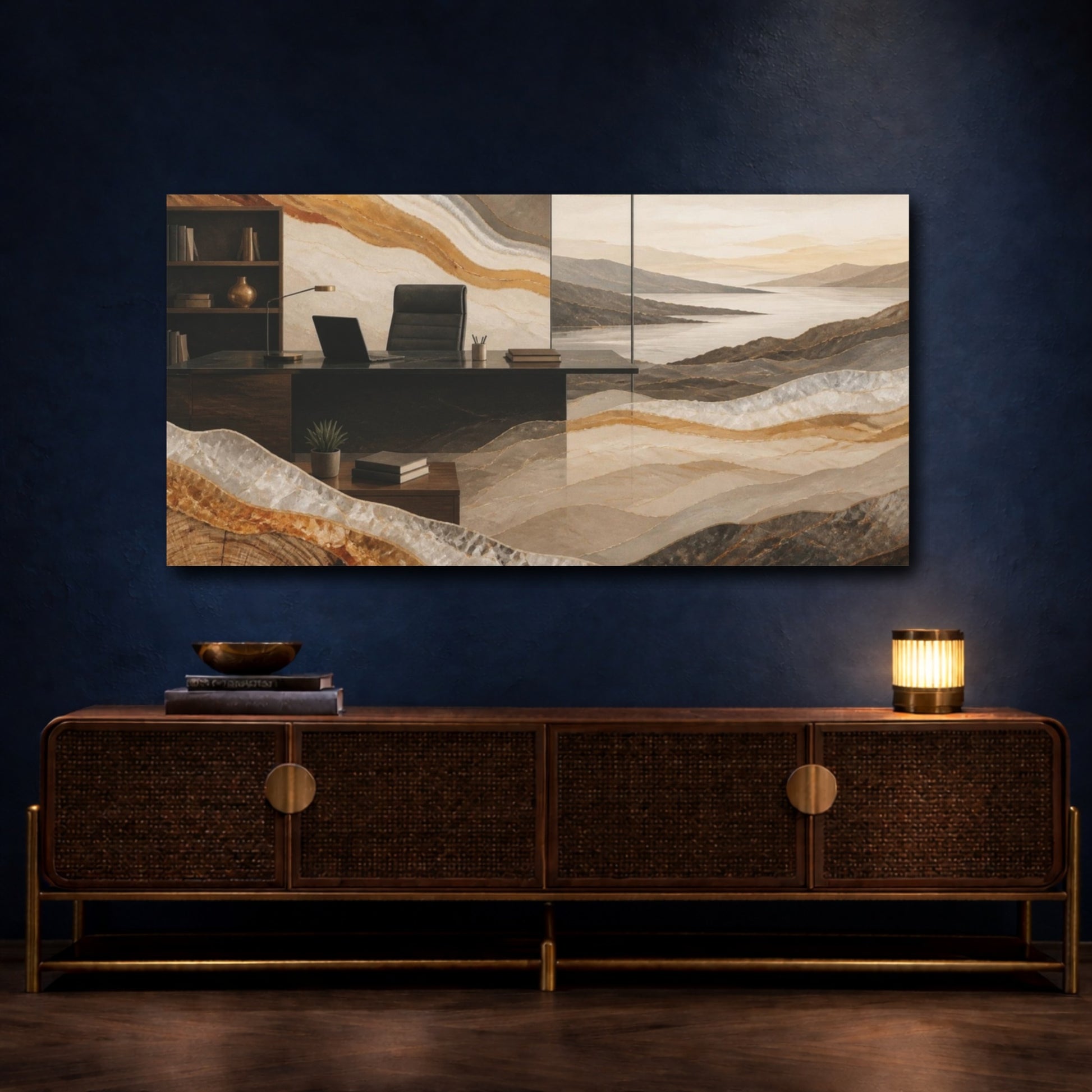 Mockup 4. Office Stone Layers shown as canvas print