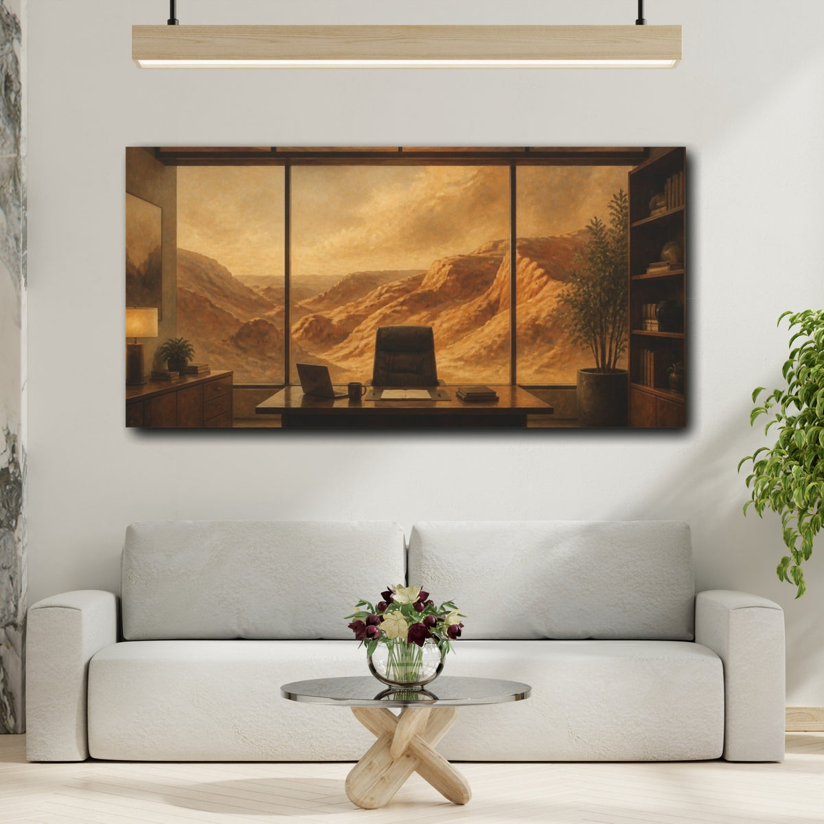 Mockup 2. Office With Sandstone View shown as canvas print