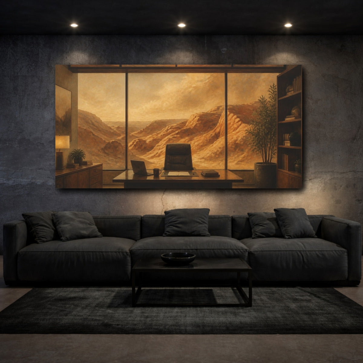 Mockup 3. Office With Sandstone View shown as canvas print