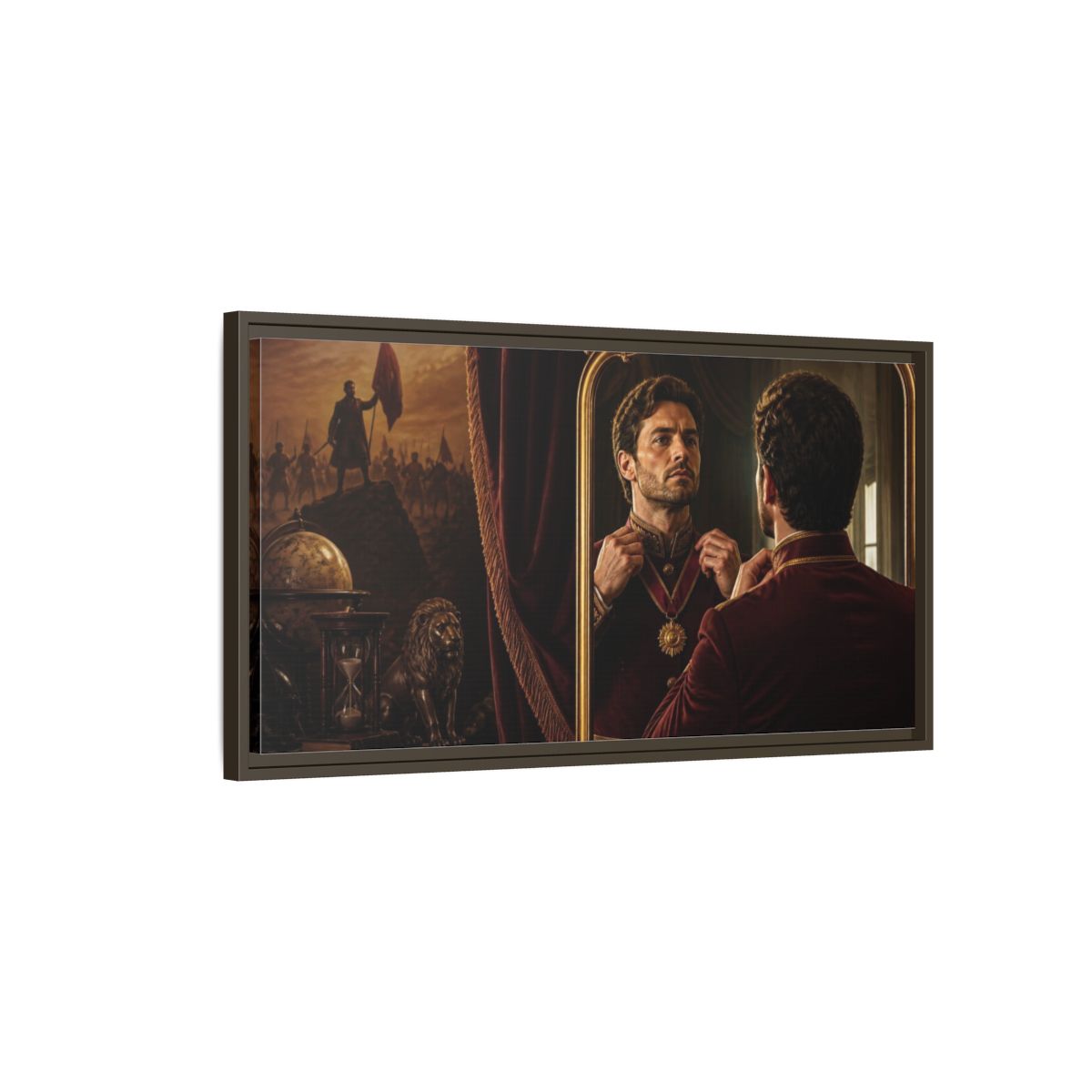 Main Mockup. Officer Motivation Portrait shown as framed canvas print