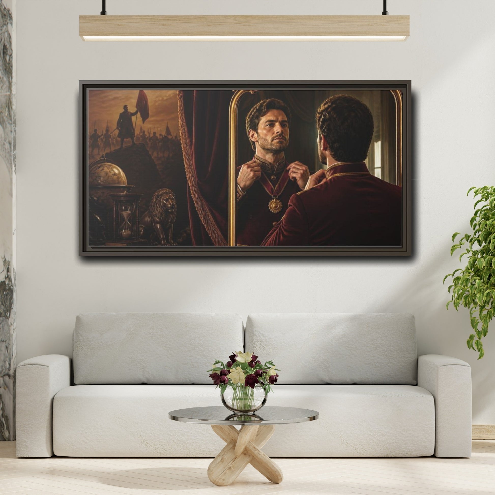 Mockup 2. Officer Motivation Portrait shown as framed canvas print