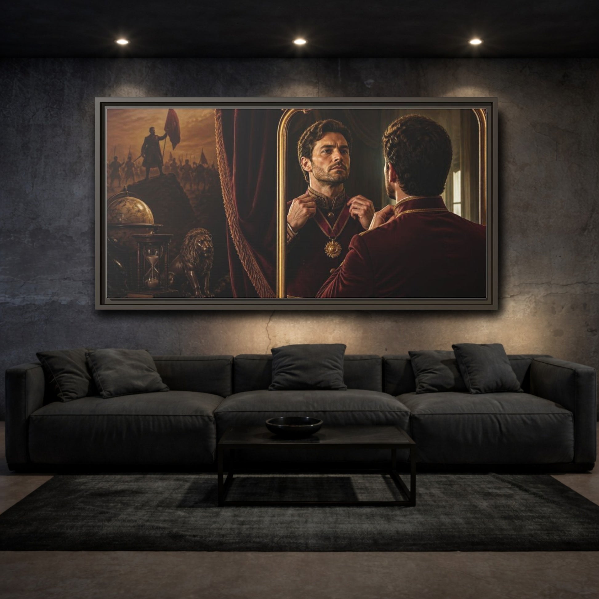 Mockup 3. Officer Motivation Portrait shown as framed canvas print