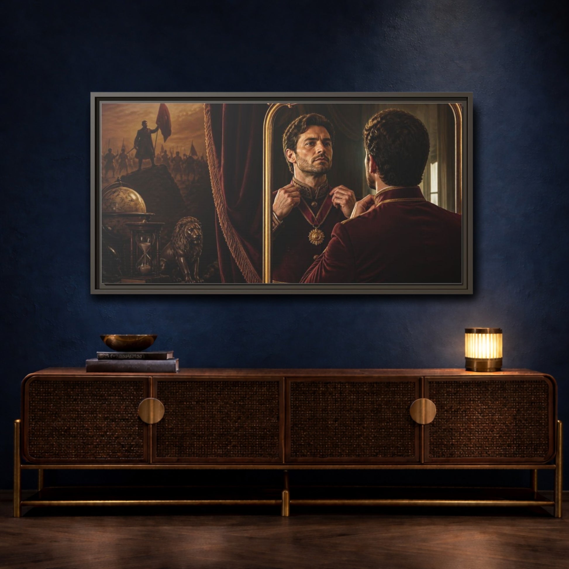 Mockup 4. Officer Motivation Portrait shown as framed canvas print