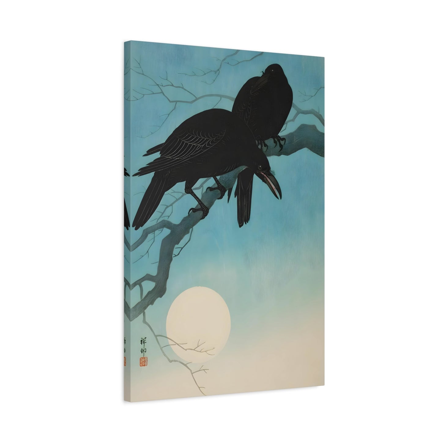 Ohara Koson Crows in Moonlight - Canvas Wall Art Print Reproduction