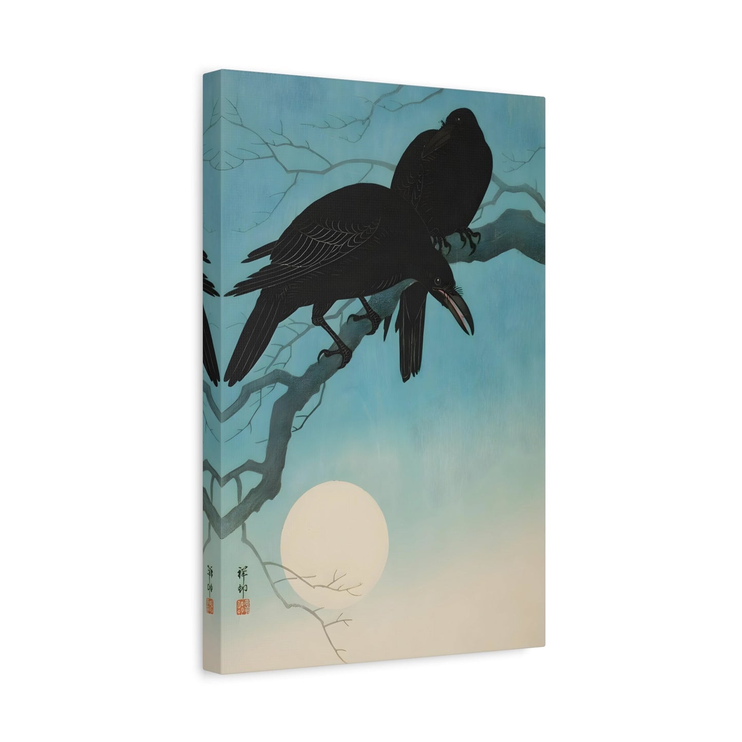 Ohara Koson Crows in Moonlight - Canvas Wall Art Print Reproduction