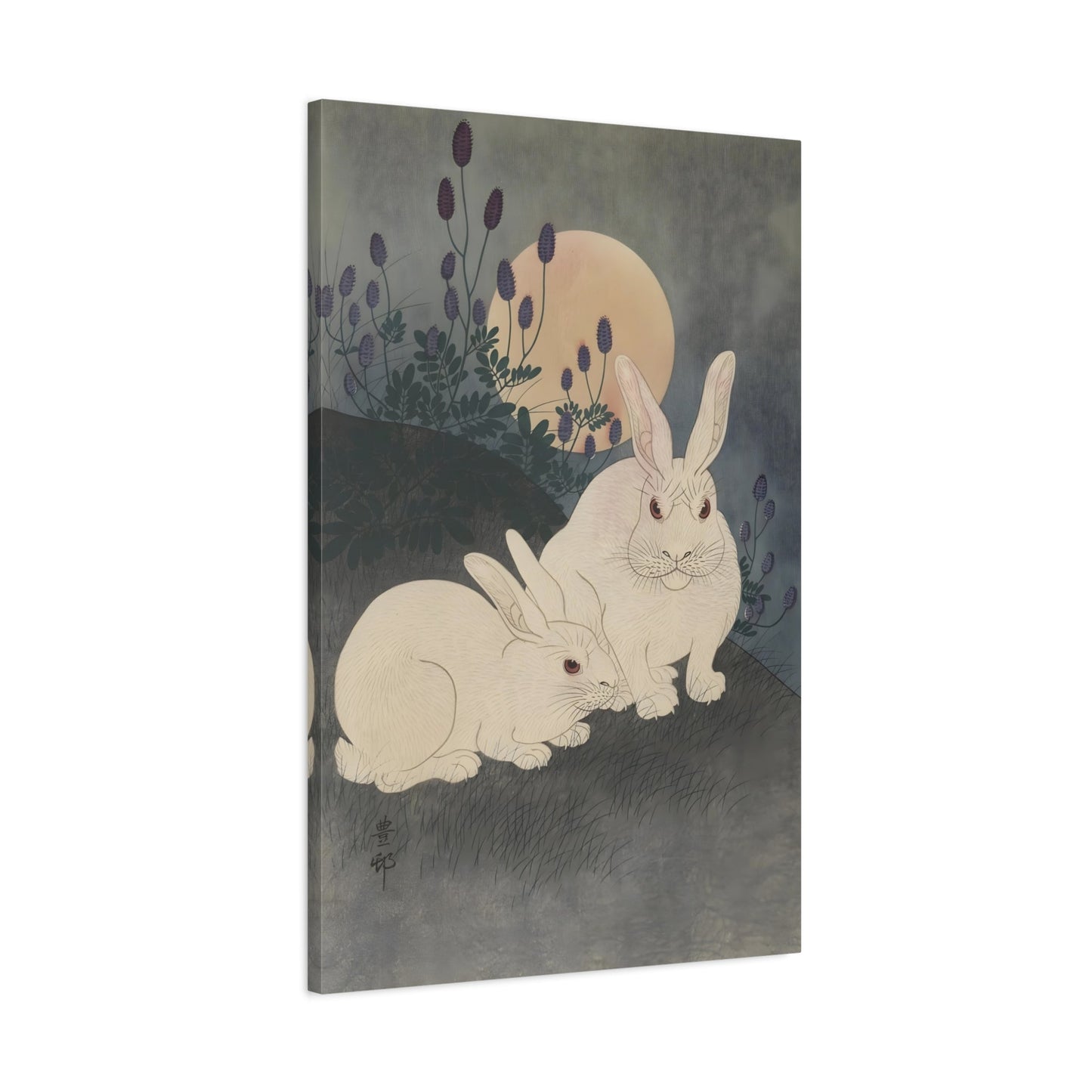 Ohara Koson Rabbit In Moonlight - Canvas Wall Art Print Reproduction