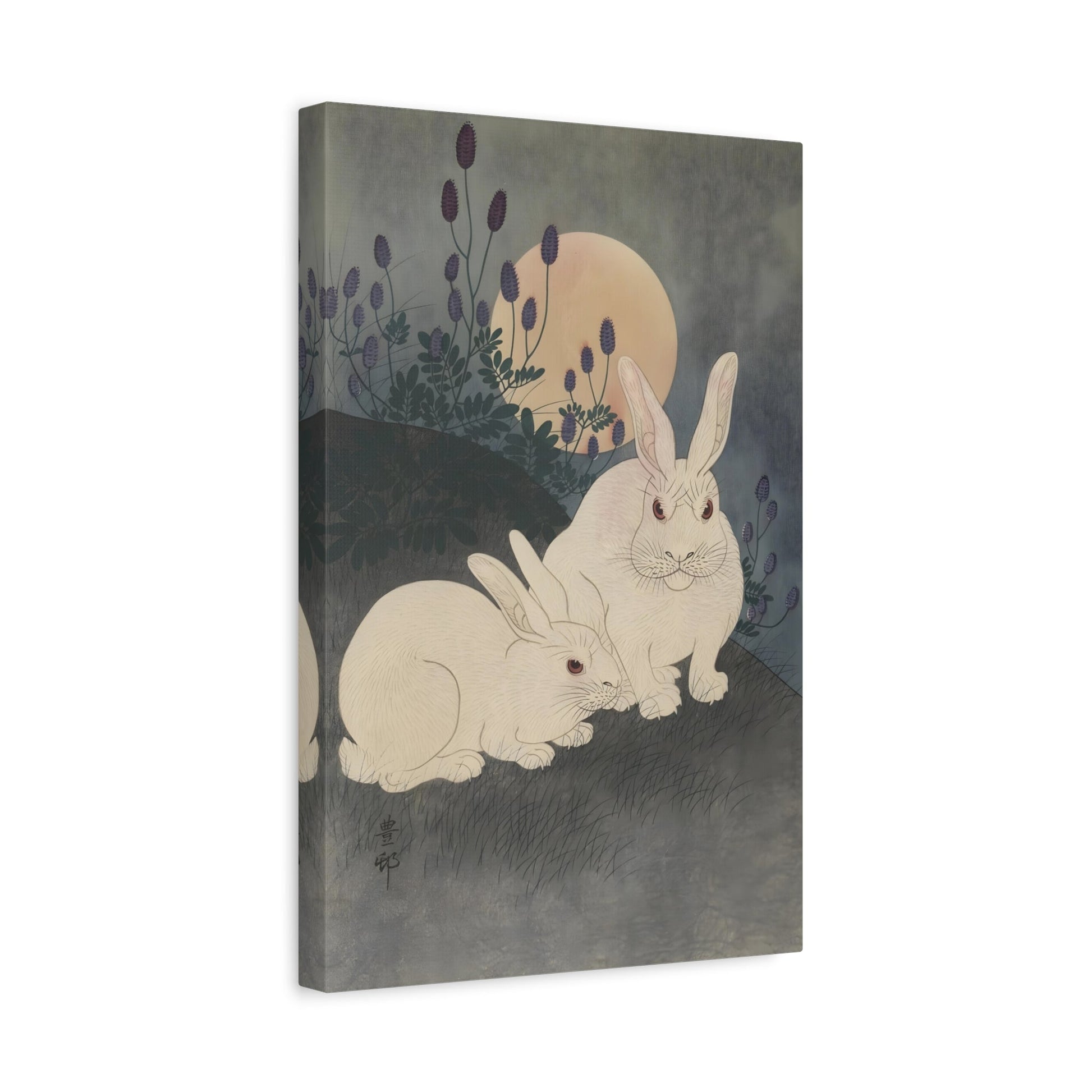 Ohara Koson Rabbit In Moonlight - Canvas Wall Art Print Reproduction