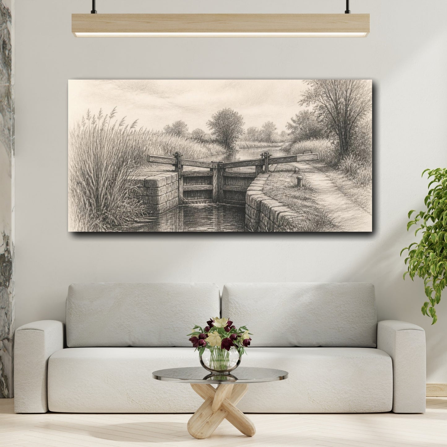 Mockup 2. Old Canal Lock shown as canvas print