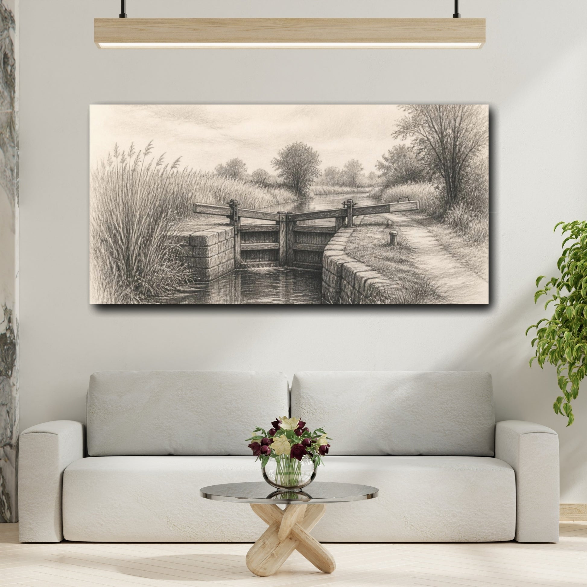 Mockup 2. Old Canal Lock shown as canvas print